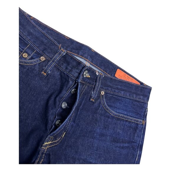 JEAN SHOP Japanese Raw Selvedge Denim Dark Wash Designer Pants Jeans Mens 31x32 - Picture 5 of 8